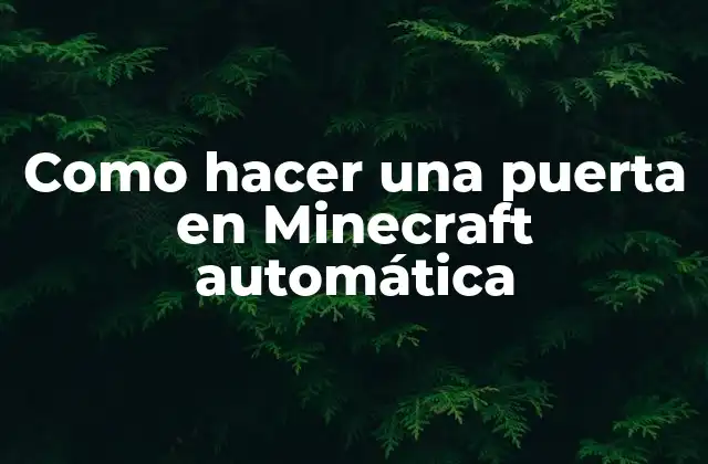 Como Hacer una Puerta en Minecraft Automática