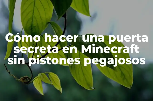Cómo Hacer una Puerta Secreta en Minecraft sin Pistones Pegajosos