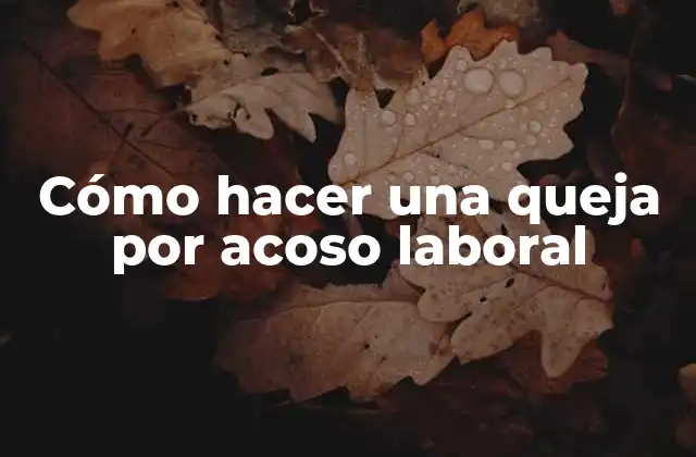 Cómo Hacer una Queja por Acoso Laboral