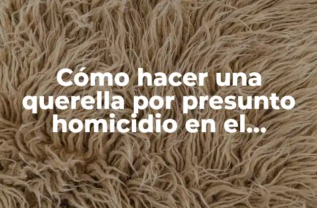 Cómo Hacer una Querella por Presunto Homicidio en el Sistema Penal Acusatorio