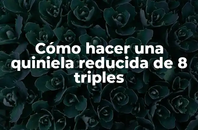 Cómo Hacer una Quiniela Reducida de 8 Triples