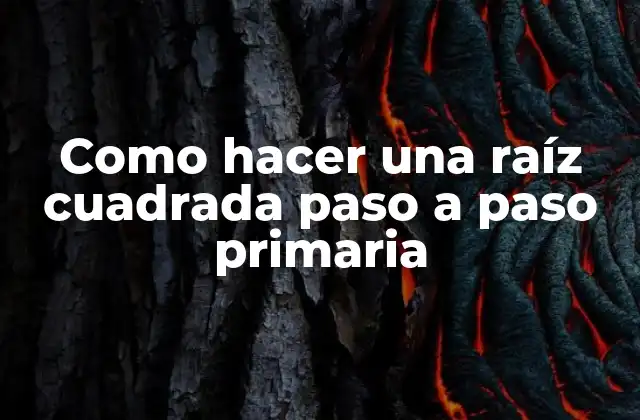 Como Hacer una Raíz Cuadrada Paso a Paso Primaria