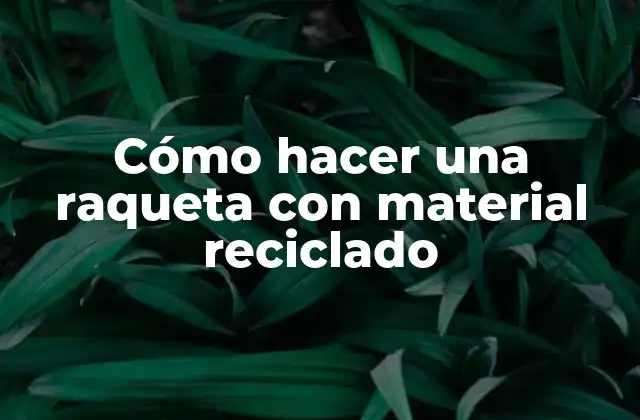 Cómo Hacer una Raqueta con Material Reciclado