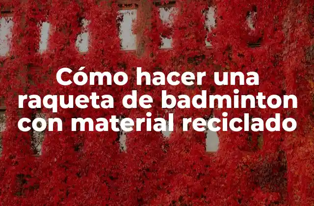 Cómo Hacer una Raqueta de Badminton con Material Reciclado