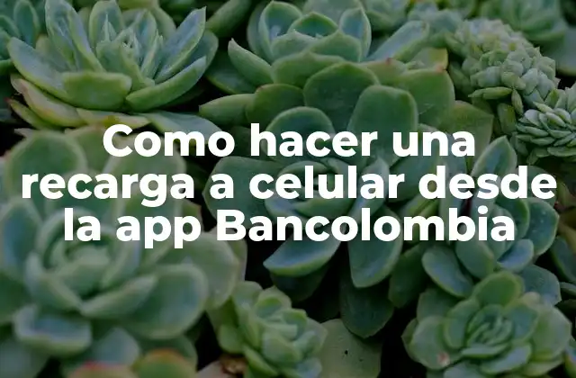 Como Hacer una Recarga a Celular desde la App Bancolombia