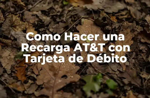 Como Hacer una Recarga At&t con Tarjeta de Débito