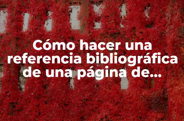 Cómo Hacer una Referencia Bibliográfica de una Página de Internet