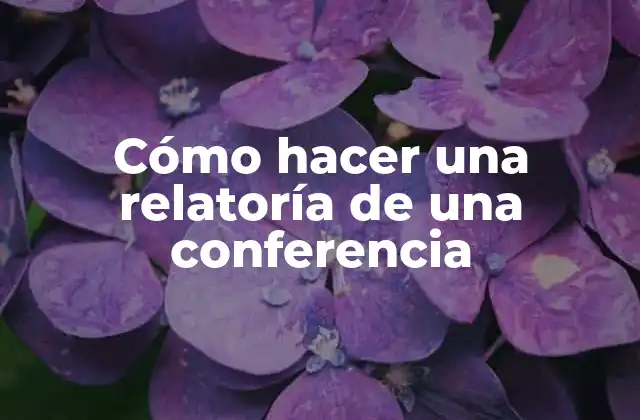 Cómo Hacer una Relatoría de una Conferencia