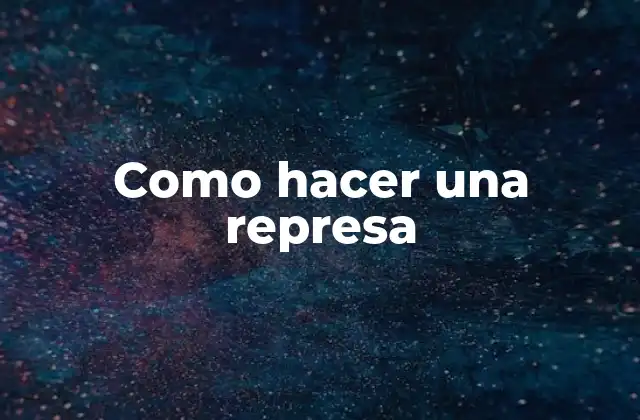 Como Hacer una Represa 2 ¿Qué es una represa?