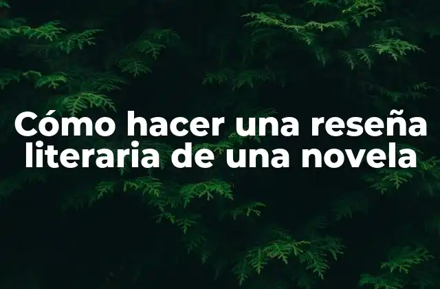 Cómo Hacer una Reseña Literaria de una Novela