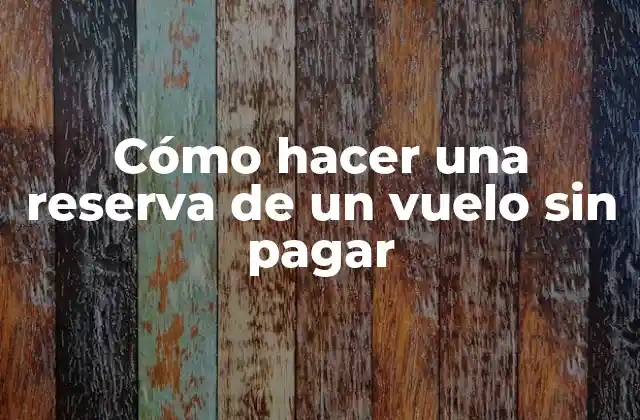 Cómo Hacer una Reserva de un Vuelo sin Pagar