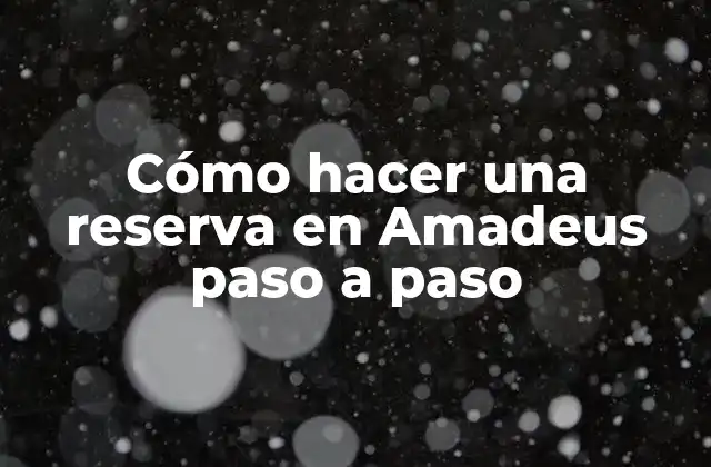Cómo Hacer una Reserva en Amadeus Paso a Paso