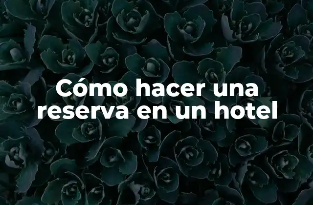 Cómo Hacer una Reserva en un Hotel