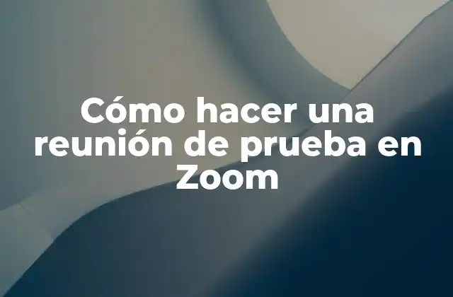 Cómo Hacer una Reunión de Prueba en Zoom