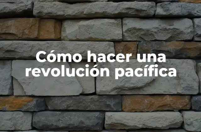 Cómo Hacer una Revolución Pacífica 2 Cómo hacer una revolución pacífica