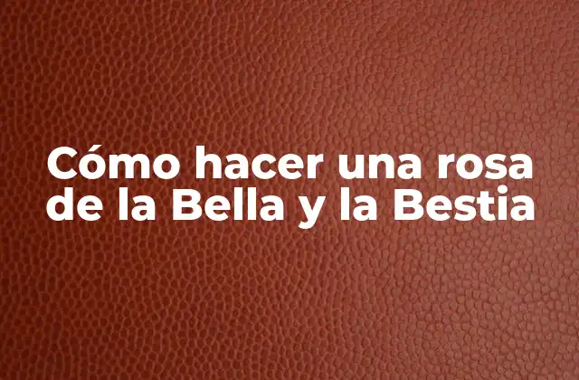 Cómo Hacer una Rosa de la Bella y la Bestia