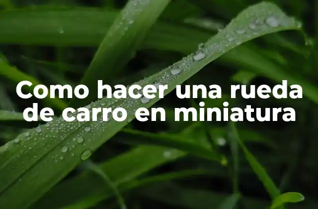 Como Hacer una Rueda de Carro en Miniatura