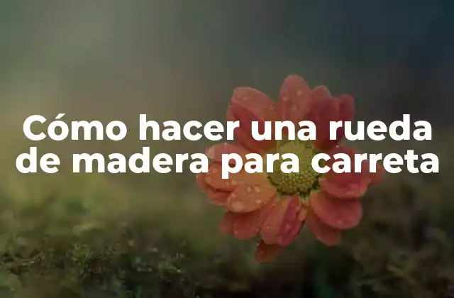 Cómo Hacer una Rueda de Madera para Carreta