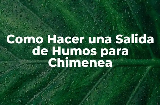 Como Hacer una Salida de Humos para Chimenea