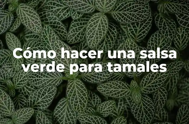 Cómo Hacer una Salsa Verde para Tamales