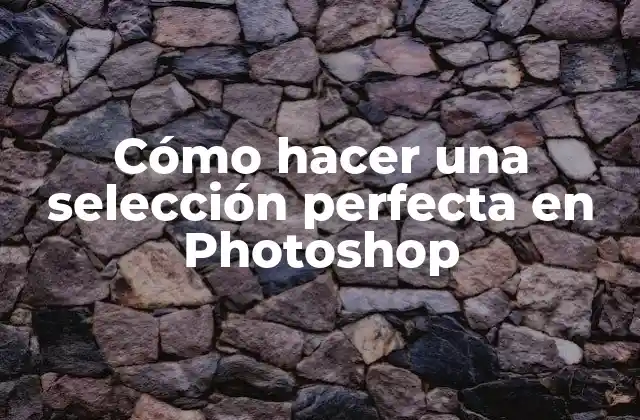 Cómo Hacer una Selección Perfecta en Photoshop