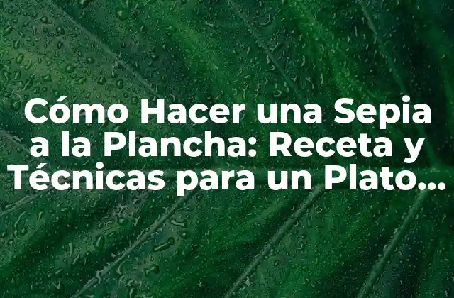 Cómo Hacer una Sepia a la Plancha: Receta y Técnicas para un Plato Exquisito