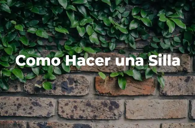 Como Hacer una Silla 2 ¿Qué es una Silla y para Qué Sirve?