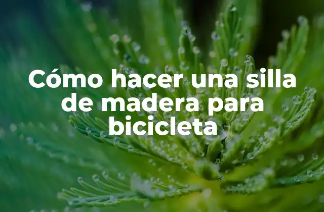 Cómo Hacer una Silla de Madera para Bicicleta