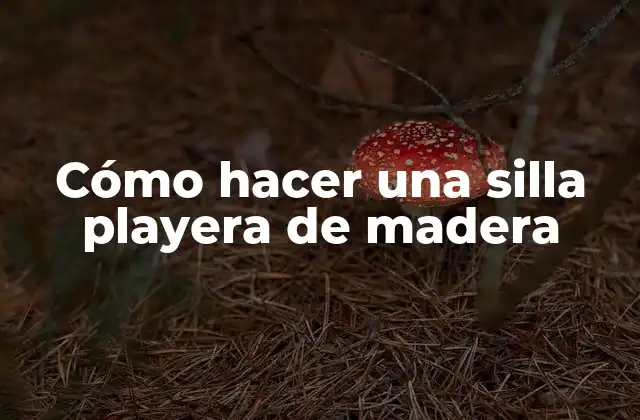 Cómo Hacer una Silla Playera de Madera