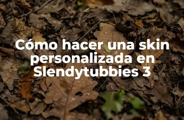 Cómo Hacer una Skin Personalizada en Slendytubbies 3