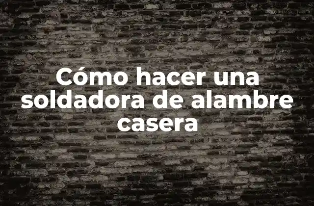Cómo Hacer una Soldadora de Alambre Casera