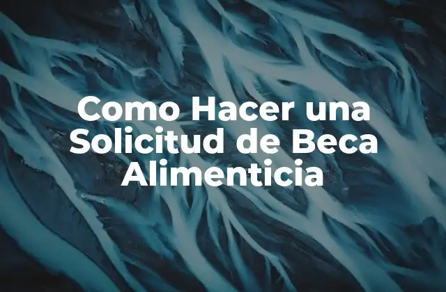 Como Hacer una Solicitud de Beca Alimenticia