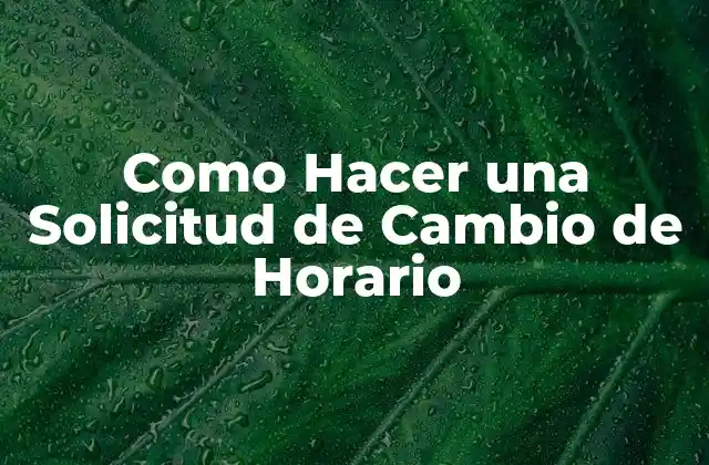 Como Hacer una Solicitud de Cambio de Horario