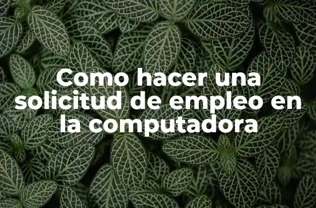 Como Hacer una Solicitud de Empleo en la Computadora
