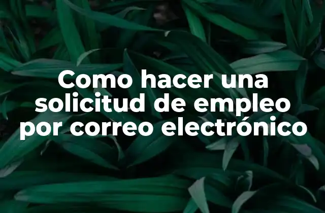 Como Hacer una Solicitud de Empleo por Correo Electrónico