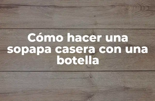 Cómo Hacer una Sopapa Casera con una Botella