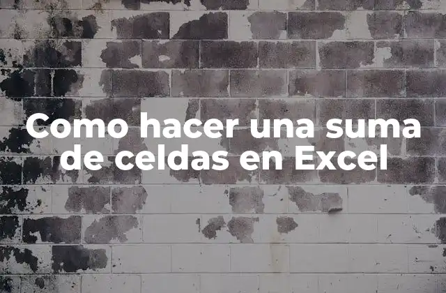 Como Hacer una Suma de Celdas en Excel