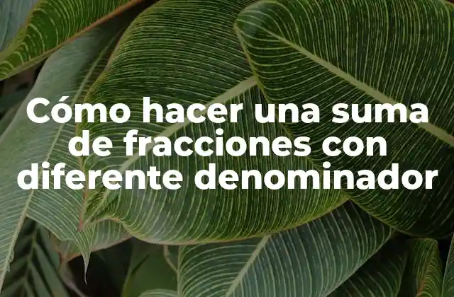 Cómo hacer una suma de fracciones con diferente denominador