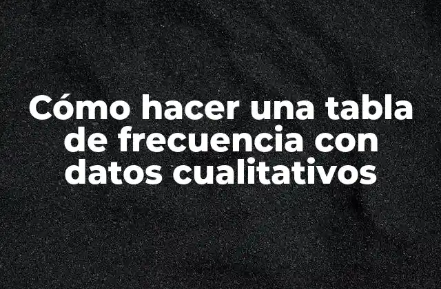 Cómo Hacer una Tabla de Frecuencia con Datos Cualitativos