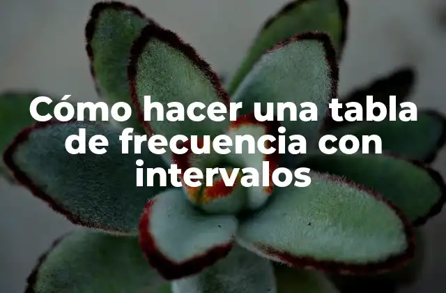 Cómo Hacer una Tabla de Frecuencia con Intervalos