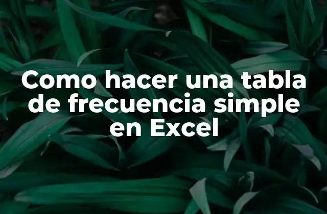 ¿Qué es una tabla de frecuencia simple en Excel?