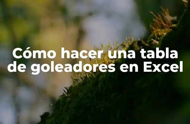 Cómo Hacer una Tabla de Goleadores en Excel