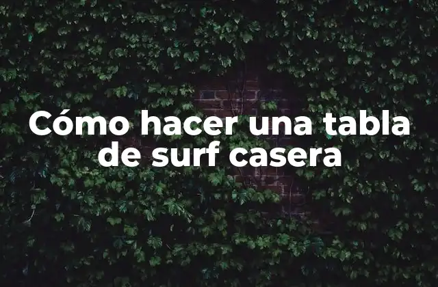 ¿Qué es una tabla de surf casera?