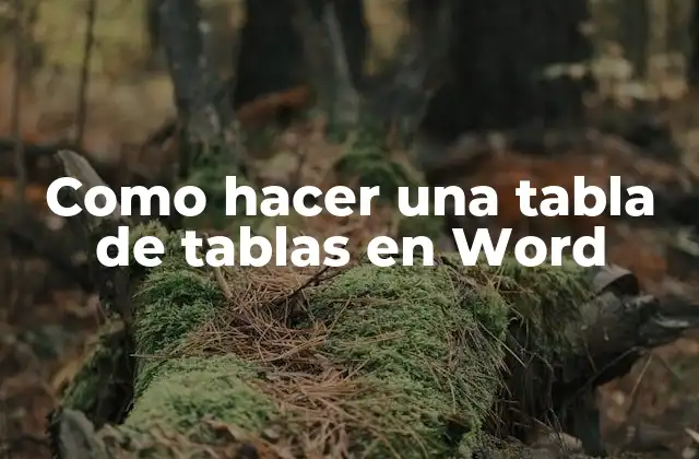 Como Hacer una Tabla de Tablas en Word