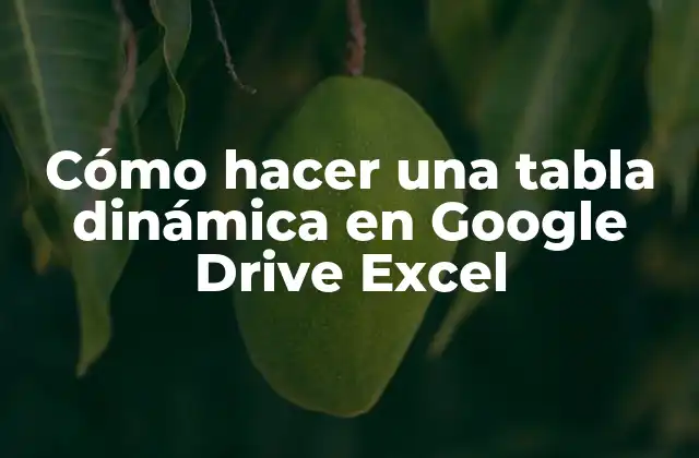 ¿Qué es una tabla dinámica en Google Drive Excel?