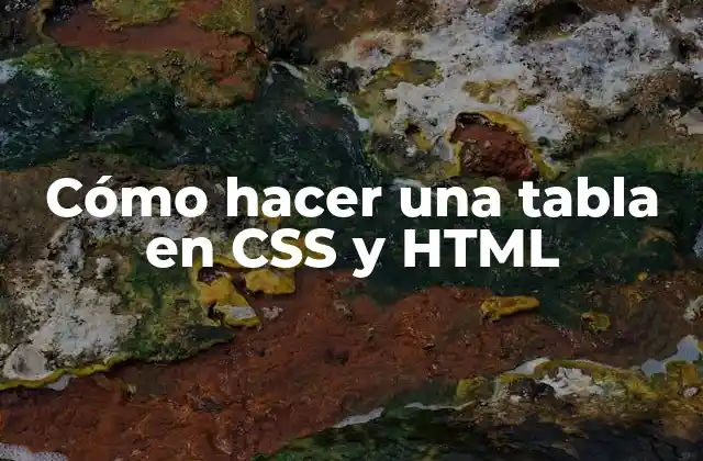 Cómo Hacer una Tabla en Css y Html
