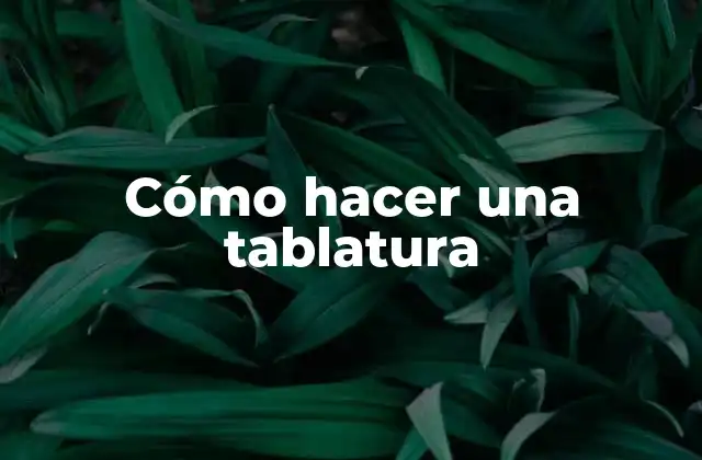 ¿Qué es una tablatura?