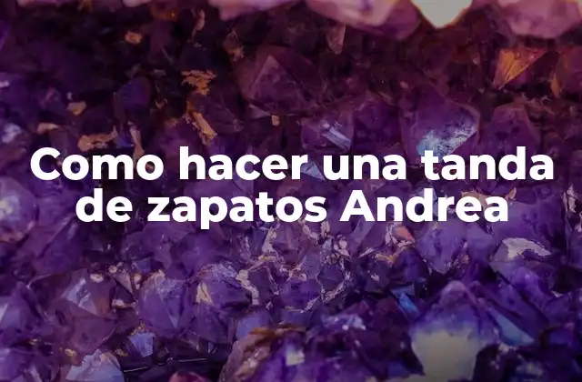 Como Hacer una Tanda de Zapatos Andrea