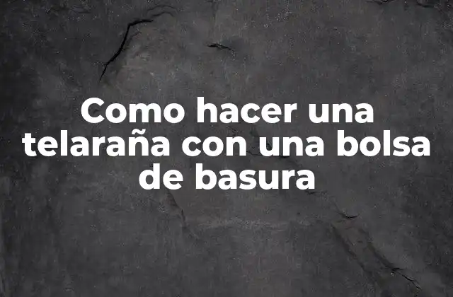 Como Hacer una Telaraña con una Bolsa de Basura