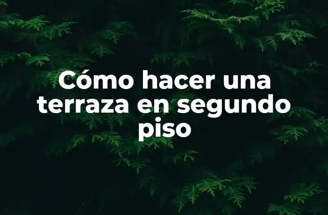 Cómo Hacer una Terraza en Segundo Piso
